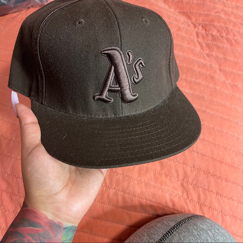 Cooperstown Collection Fitted Brown Oakland As Cap